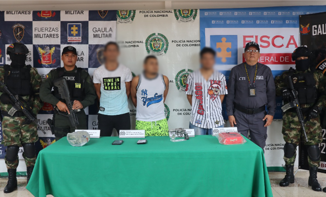 En trabajo articulado, logramos la captura de tres importantes  actores criminales.