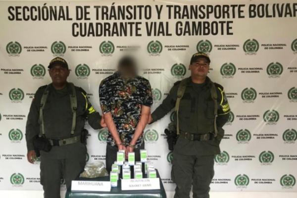 Captura de un sujeto por el delito de tráfico, fabricación o porte de estupefacientes.