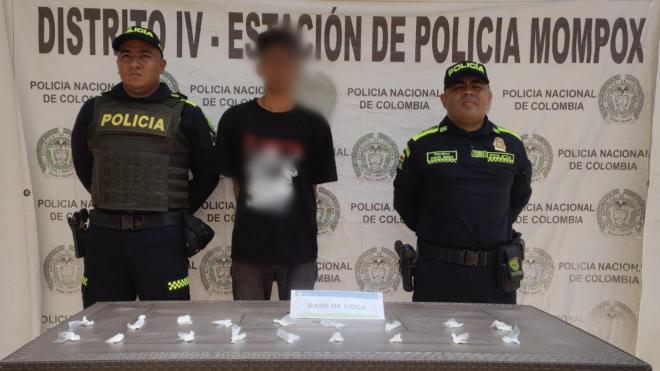 Captura en el municipio de Mompox por el delito de tráfico, fabricación y porte de estupefacientes
