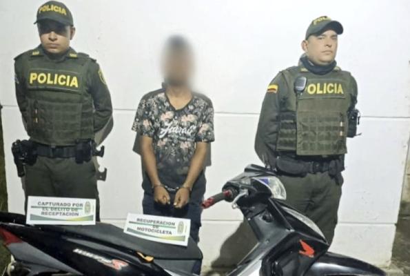 Captura por el delito de receptación y la recuperación de una moto.