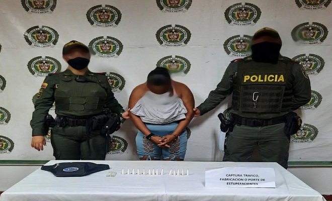 En flagrancia capturamos a una mujer por porte y trafico de estupefacientes