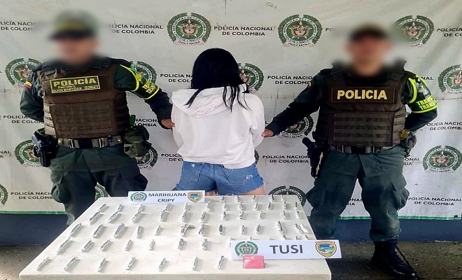 Caen tres hombres y una mujer, con marihuana, bazuco y tusi