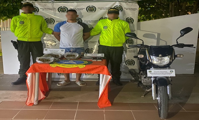 Capturado por estupefacientes y hurto de motocicleta