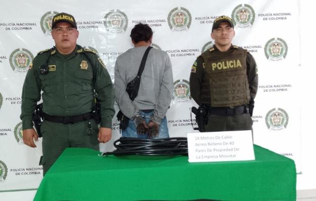 Con 18 metros de cable de cobre fue capturado un sujeto en el barrio La Fachada de Armenia