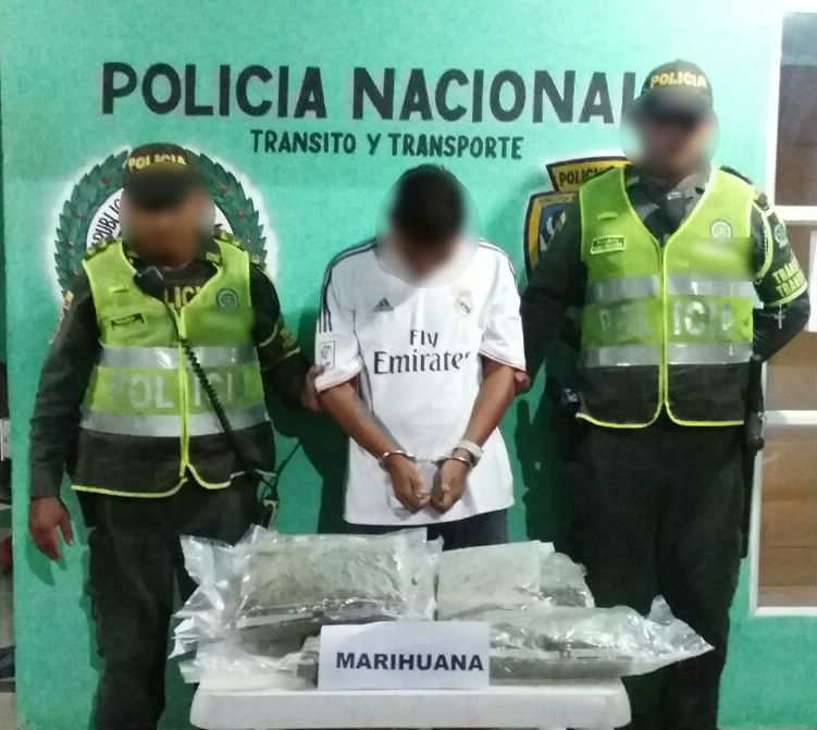 Capturado con 9 kilos de marihuana en bus intermunicipal