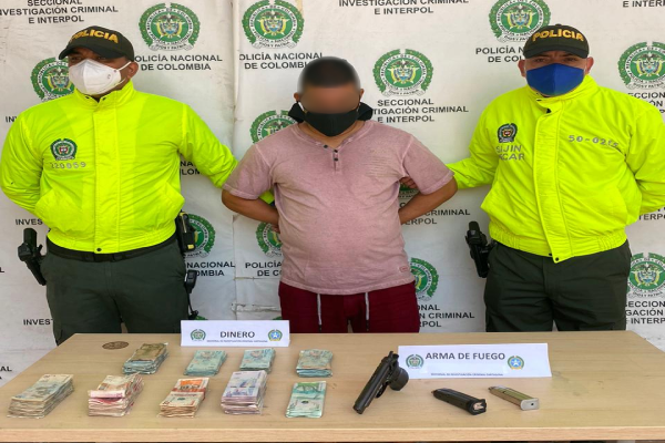 capturado y elementos incautados