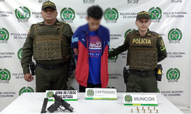 Persona capturada en el municipio de Itagüí cuando portaba un arma de fuego ilegal