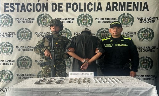 El sujeto y la sustancia ilícita fueron dejados a disposición de la Fiscalía