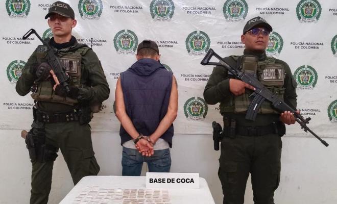 Policía captura en Aguachica a hombre con dosis de estupefacientes.