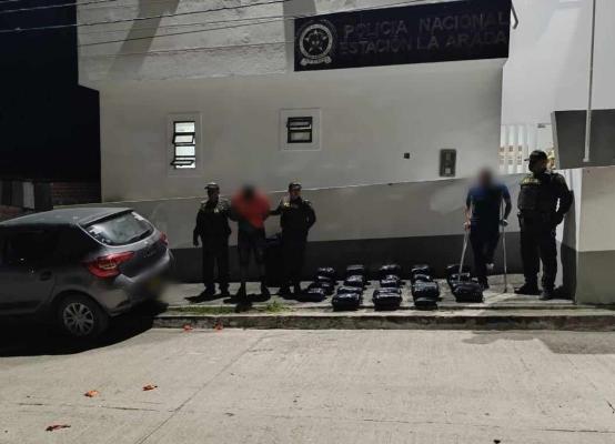 La Policía Nacional en Tolima logró la captura de dos sujetos, la inmovilización de un vehículo y la incautación de estupefacientes 