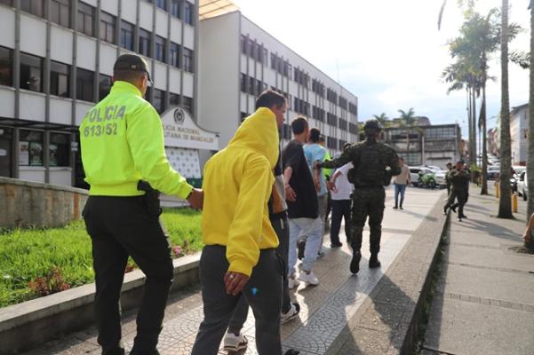 capturados por trafico de estupefacientes en Villamaría