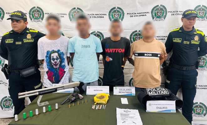 Capturados cuatro presuntos integrantes del grupo delincuencial ‘Los Costeño’ en Barranquilla