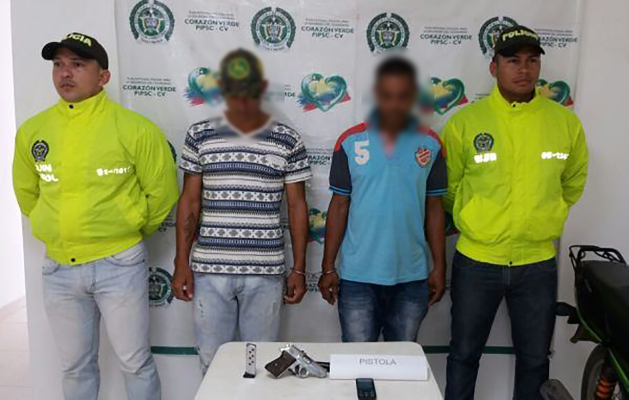 Capturados con arma de fuego y granada