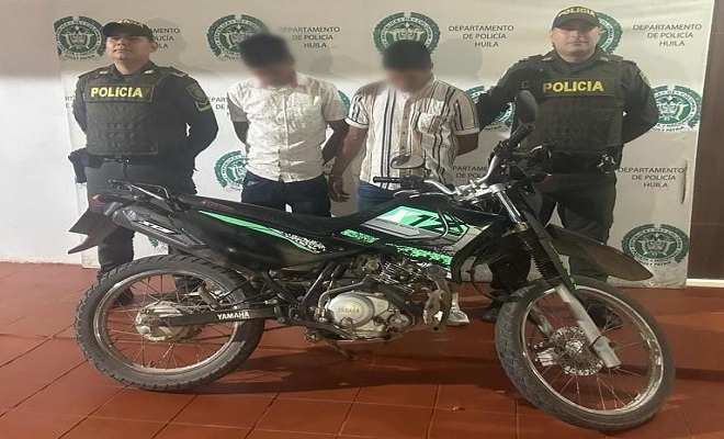 capturados con moto hurtada