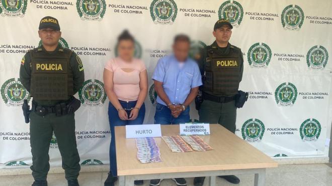 Capturamos a una pareja por el delito de hurto en un local comercial