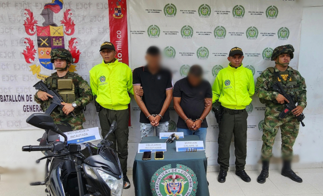 Captura en flagrancia de dos presuntos fleteros que pretendían cometer un hurto en Magangué