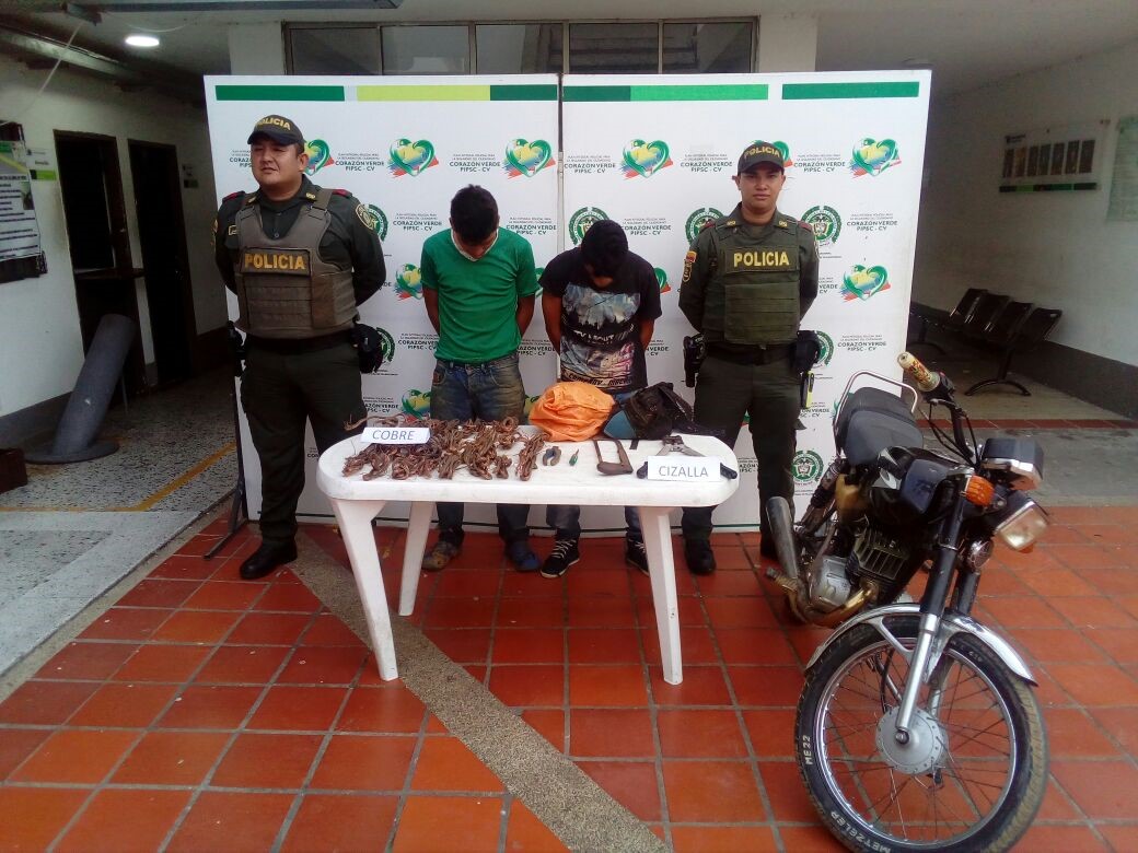 En el operativo de captura les fue hallado el material hurtado y herramientas