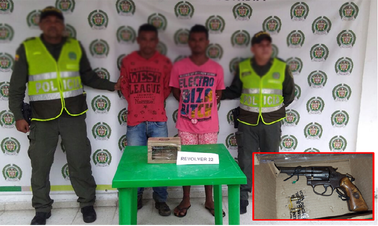 capturados-porte ilegal-trafico-armas de fuego-el soplador-zona bananera-mnvcc-cuadrantes-magdalena