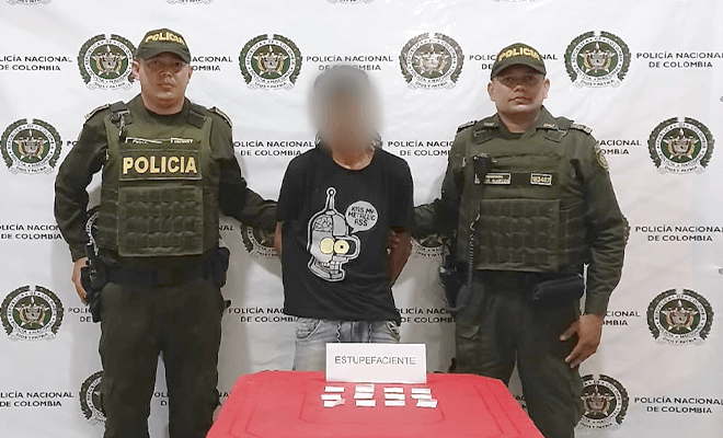 Capturado con etsupefacientes en Montería.