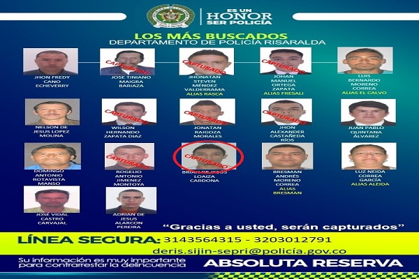 Capturado otro de los mas buscados en Risaralda 