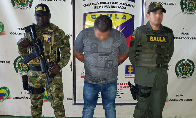La Policía Nacional-y-el-Ejército-capturan-cabecilla financiero-de-‘los puntilleros’-en-Meta