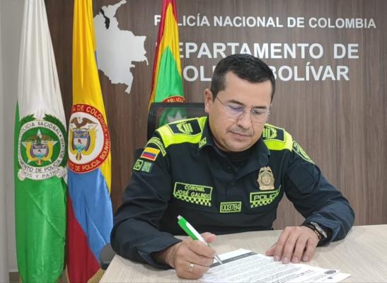 Coronel José Abdón Galindo Sánchez, Comandante Departamento de Policía Bolívar