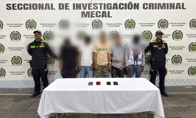 Integrantes de la estructura criminal la mina y celulares incautados