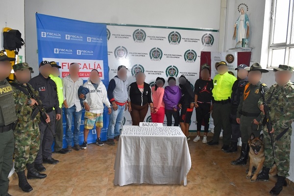 8 capturados por el delito de tráfico de estupefacientes