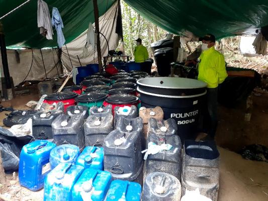 Destruido laboratorio para el procesamiento de clorhidrato de cocaína