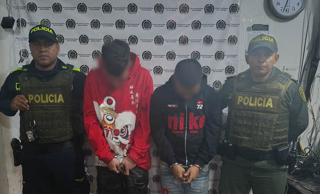 Capturados dos hombres por el delito de hurto en Popayán