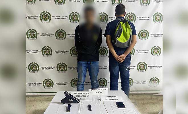 dos capturados por porte ilegal de armas en villa hermosa
