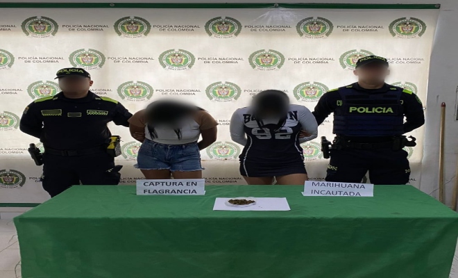 Dos mujeres capturadas en flagrancia por tráfico de estupefacientes