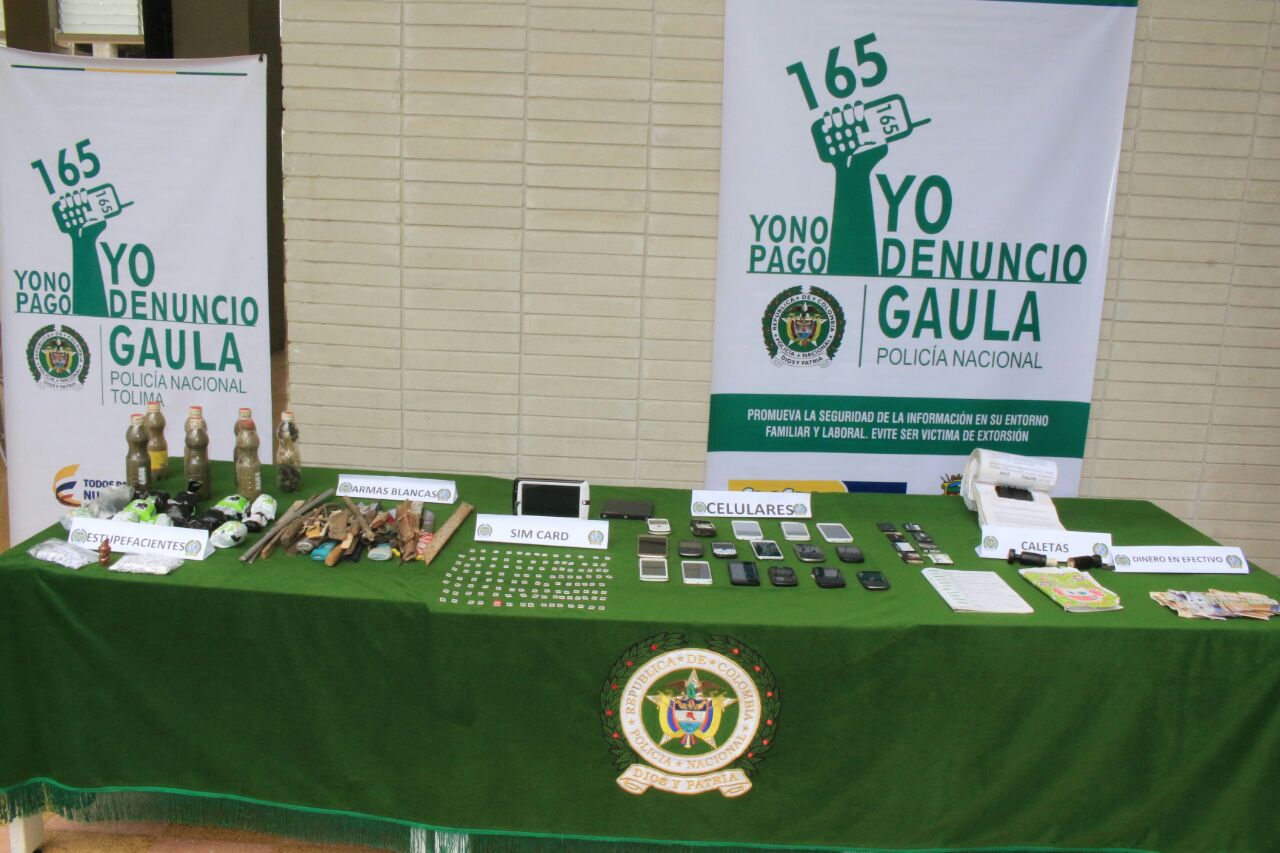 Elementos incautados en la intervencón