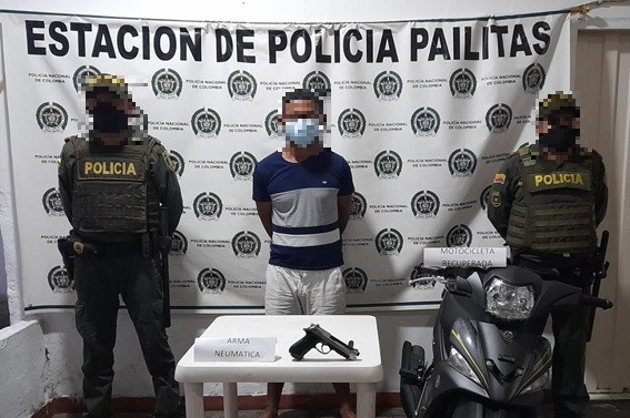 En Cesar capturamos a una persona por el delito de hurto portando arma neumática