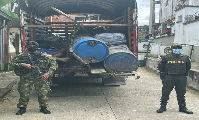 En el municipio de Condoto incautamos combustible