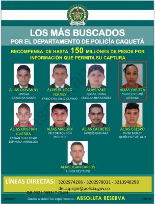 cartel de los mas buscados