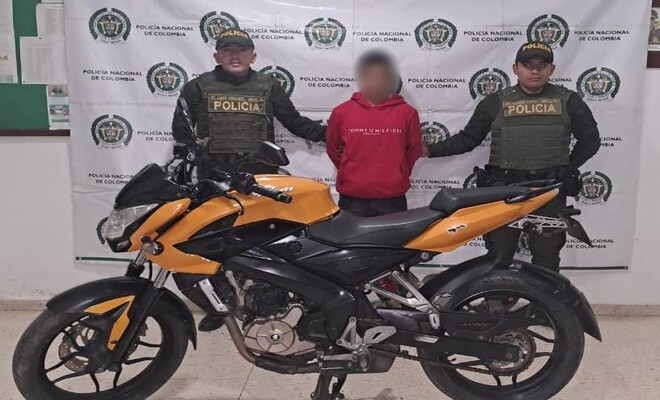 Capturado mientras se movilizaba en motocicleta hurtada