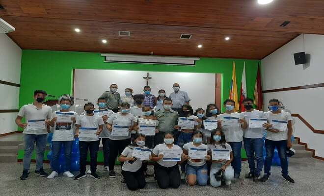 La ceremonia de clausura se desarrolló en la casa de la cultura del municipio de Honda