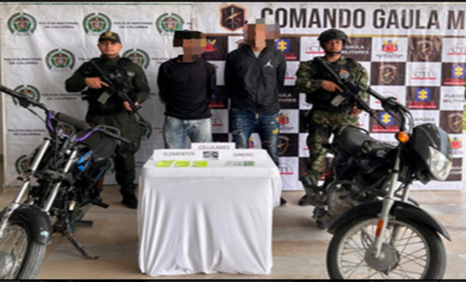 Capturados por el delito de extorsión