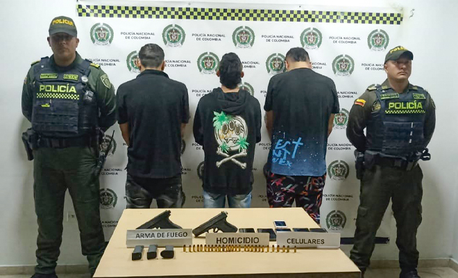 Son judicializadas tres personas, incautadas dos armas de fuego, proveedores, munición, entre otros 