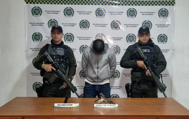 Capturado con una pistola calibre 22