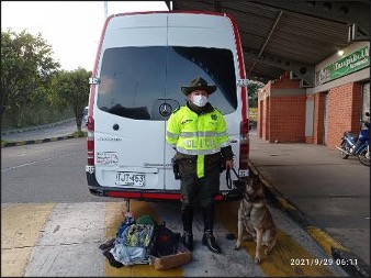 Canino detectó arma de fuego en maleta de viaje