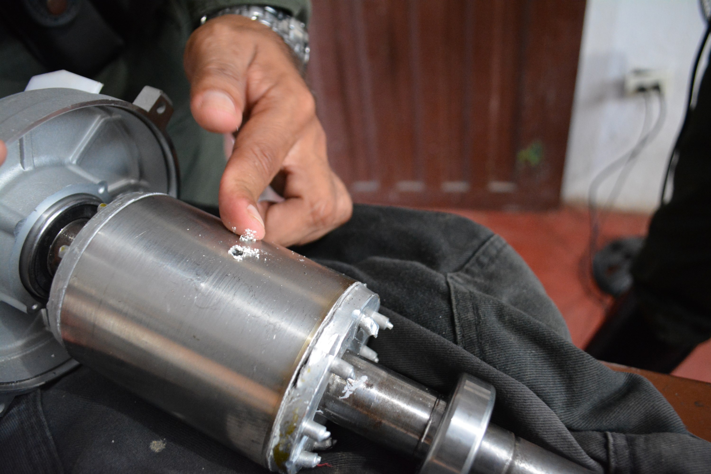 El alcaloide estaba camuflado dentro de dos motores eléctricos  