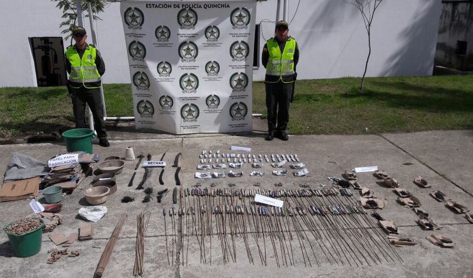 La Policía Nacional-incauta- cantidad de pólvora-distribución-Quinchia-Risaralda