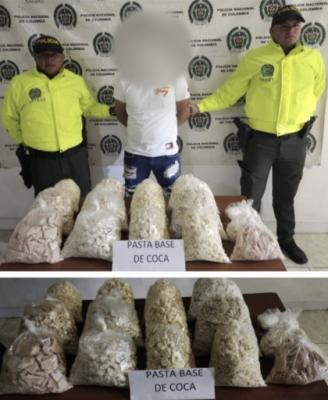 Más de 14 mil dosis de pasta base de coca fueron incautados en Puerto Caicedo.