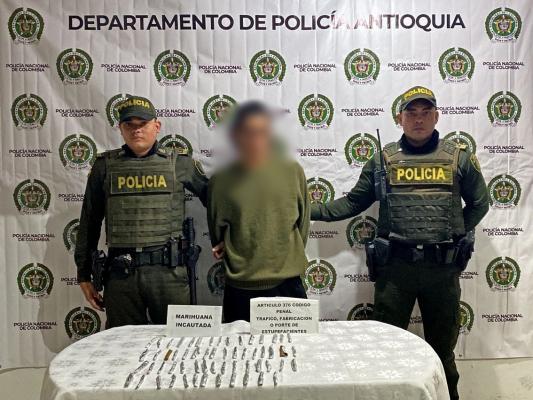 Capturado en Marinilla, hombre con 177 dosis de marihuana 