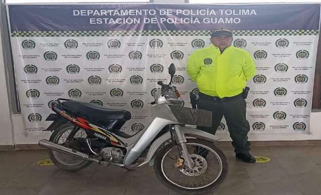 En Guamo y Ortega, la Policía logró la recuperación de dos motocicletas