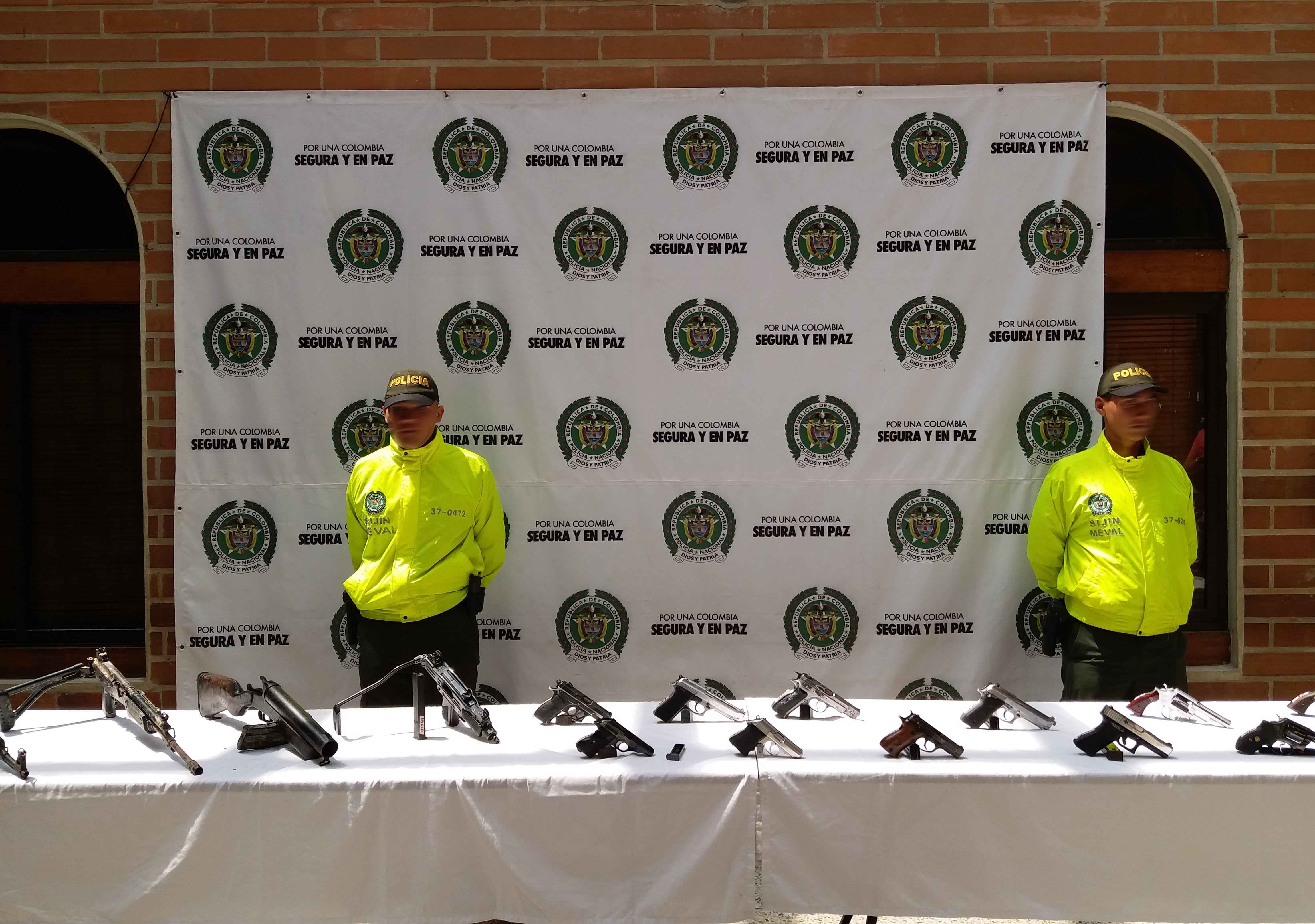Armas de fuego incautadas en las últimas horas en Medellín