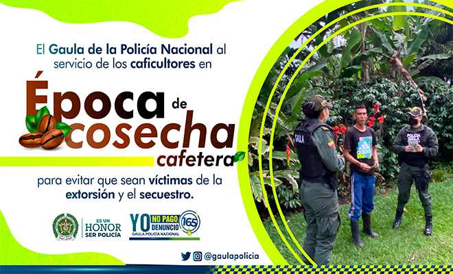 Banner informativo Gaula de la policía nacional 