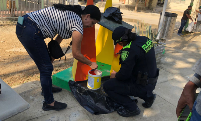 Policía en Bolívar recupera y entrega un parque para la recreación y encuentro